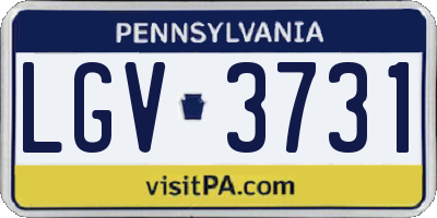 PA license plate LGV3731