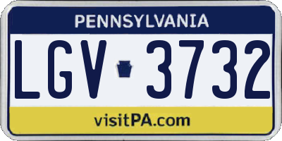 PA license plate LGV3732
