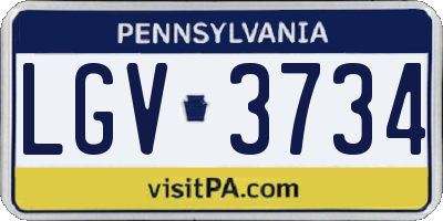 PA license plate LGV3734
