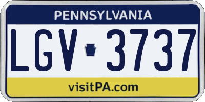 PA license plate LGV3737