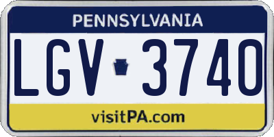 PA license plate LGV3740