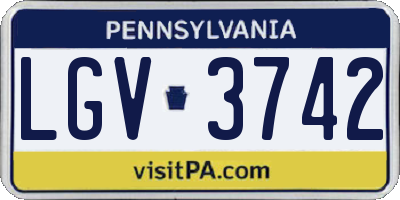 PA license plate LGV3742