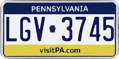 PA license plate LGV3745