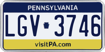 PA license plate LGV3746