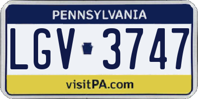 PA license plate LGV3747