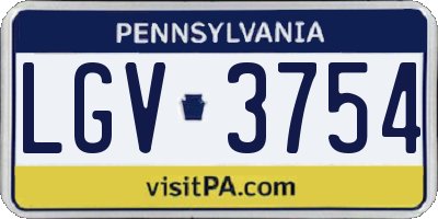 PA license plate LGV3754