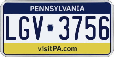 PA license plate LGV3756