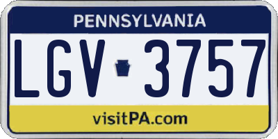 PA license plate LGV3757