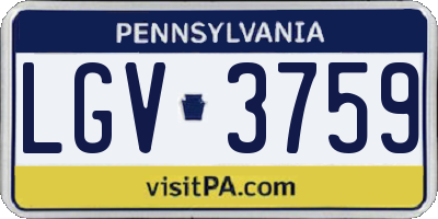 PA license plate LGV3759