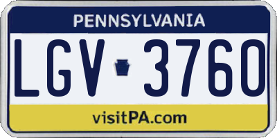 PA license plate LGV3760