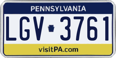 PA license plate LGV3761
