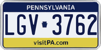 PA license plate LGV3762