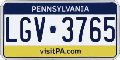 PA license plate LGV3765
