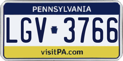 PA license plate LGV3766