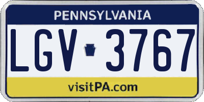 PA license plate LGV3767