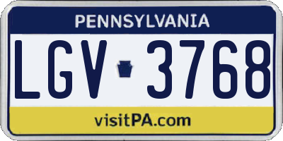 PA license plate LGV3768
