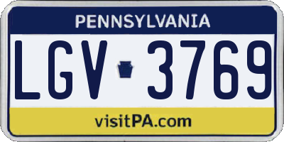 PA license plate LGV3769