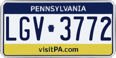 PA license plate LGV3772