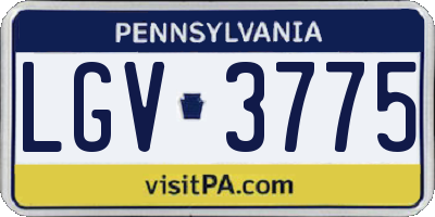 PA license plate LGV3775