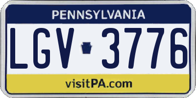 PA license plate LGV3776
