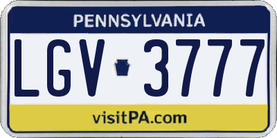 PA license plate LGV3777