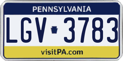 PA license plate LGV3783