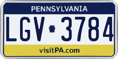 PA license plate LGV3784