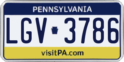 PA license plate LGV3786