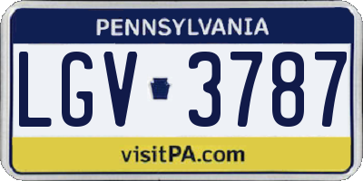 PA license plate LGV3787