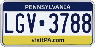 PA license plate LGV3788