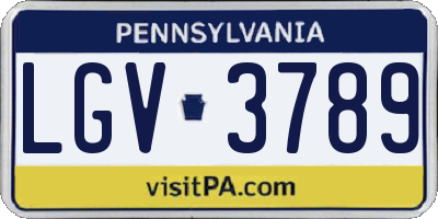 PA license plate LGV3789