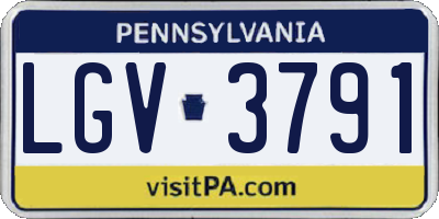 PA license plate LGV3791