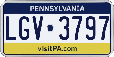 PA license plate LGV3797