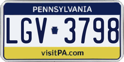 PA license plate LGV3798