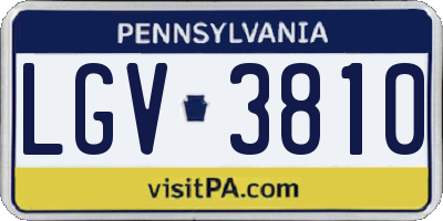 PA license plate LGV3810