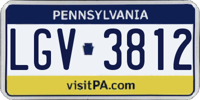 PA license plate LGV3812