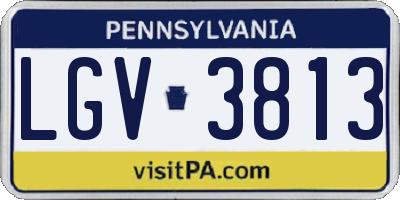PA license plate LGV3813