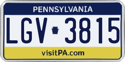 PA license plate LGV3815