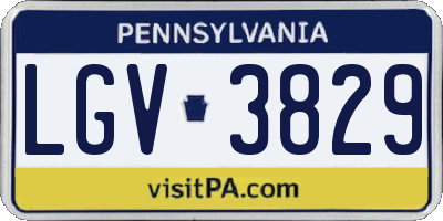 PA license plate LGV3829