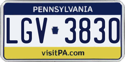 PA license plate LGV3830