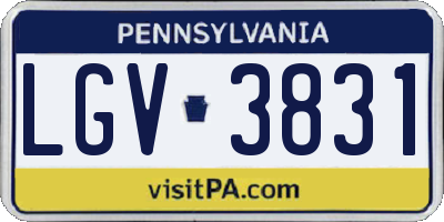 PA license plate LGV3831