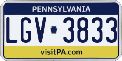 PA license plate LGV3833