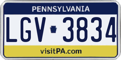 PA license plate LGV3834