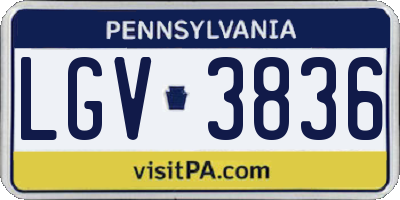 PA license plate LGV3836