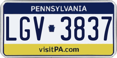 PA license plate LGV3837
