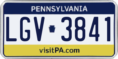 PA license plate LGV3841