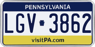 PA license plate LGV3862