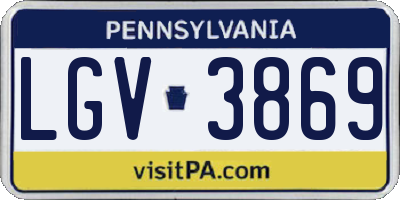 PA license plate LGV3869
