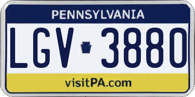 PA license plate LGV3880