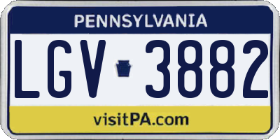 PA license plate LGV3882